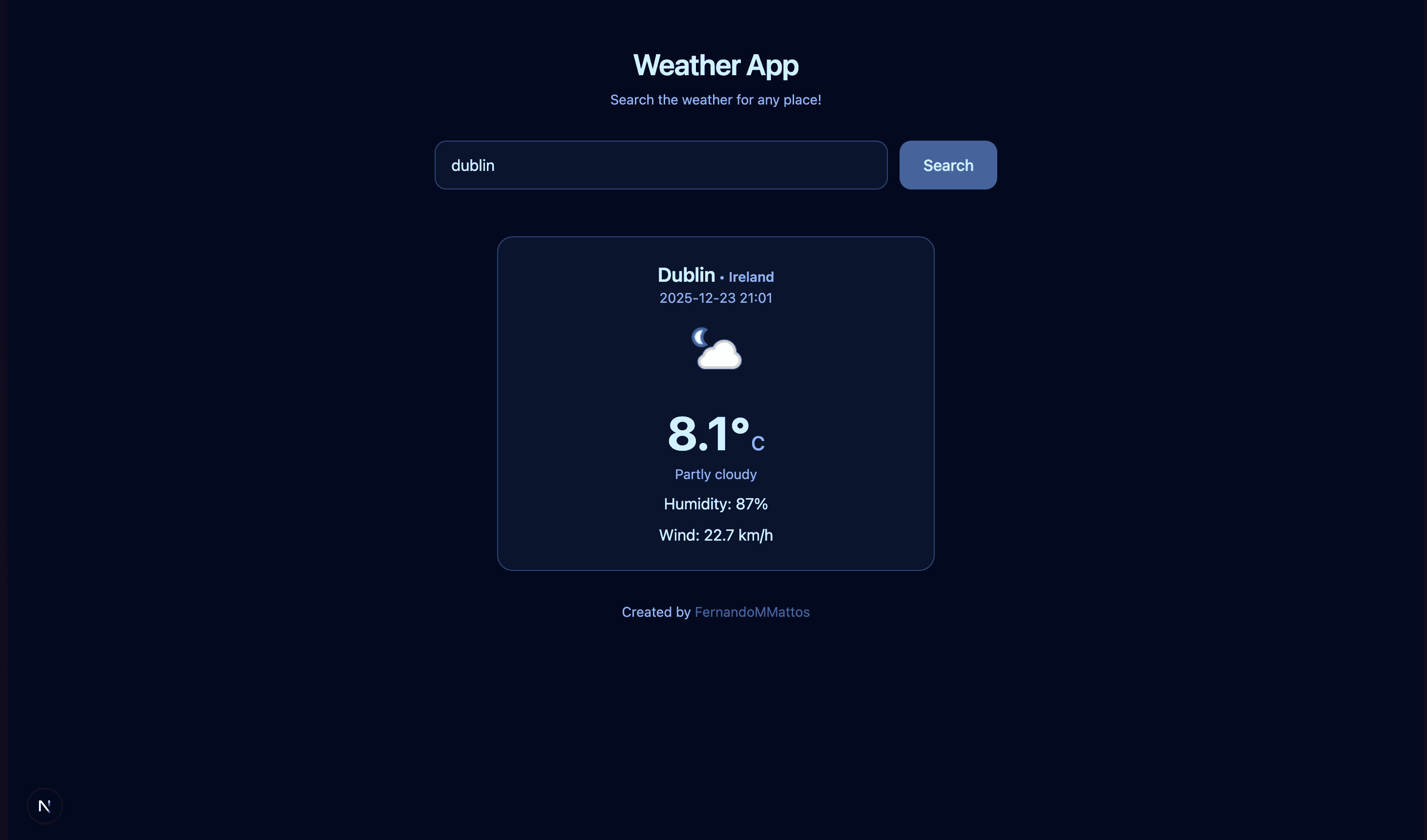 Weather App desktop